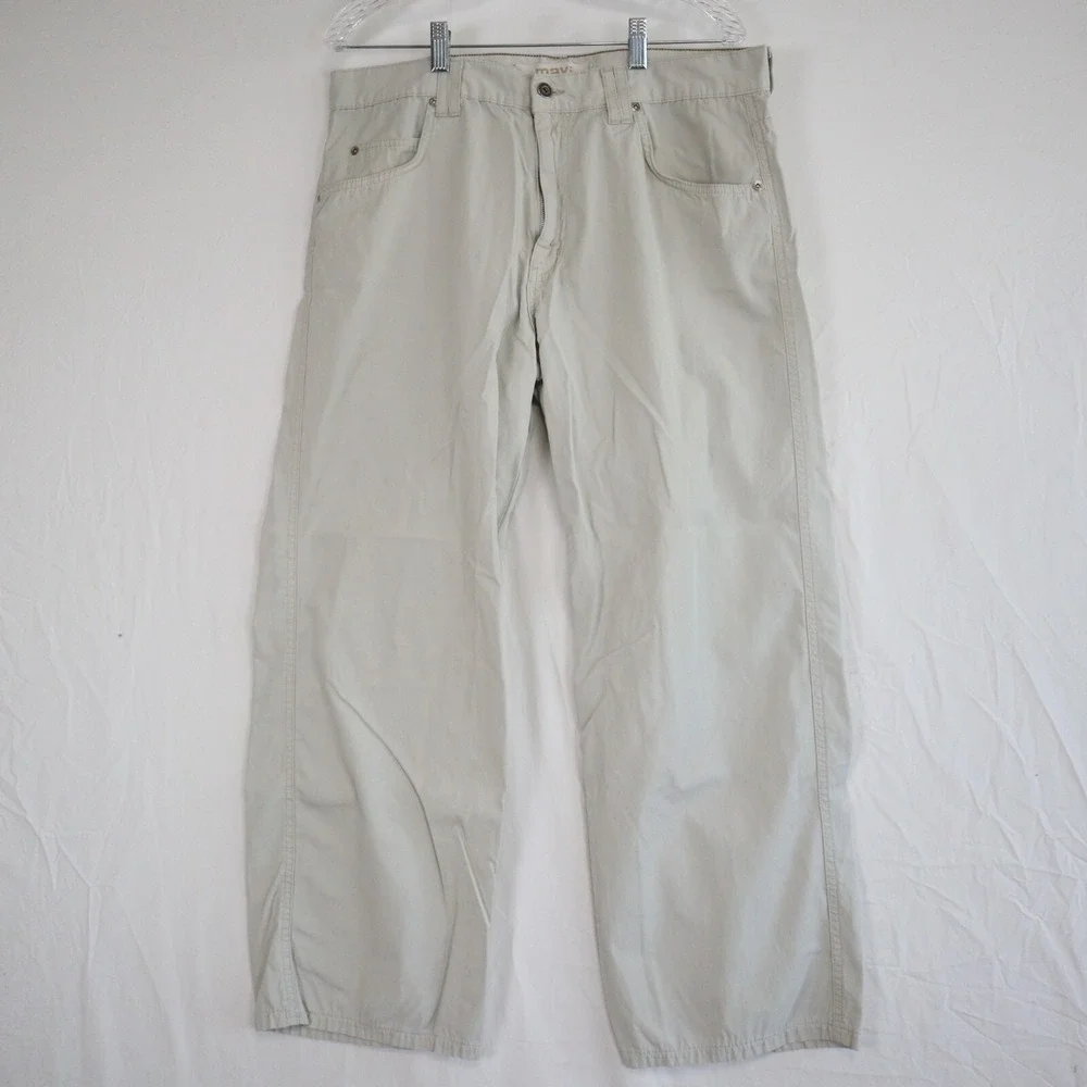 Mavi Jeans Pants Mens 36x32 Max Wide Full Zip Fly 5-Pocket Trousers Casual Beige